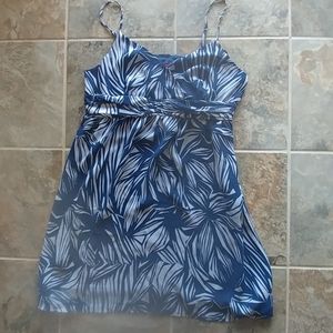 Elle sun dress, blue and white, size 14